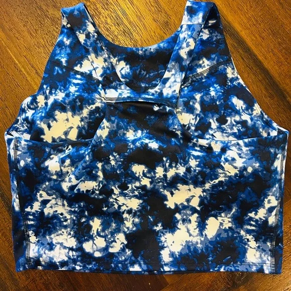 Nautica Competition Blue Abstract Print Sports Bra | Medium - Picture 4 of 5